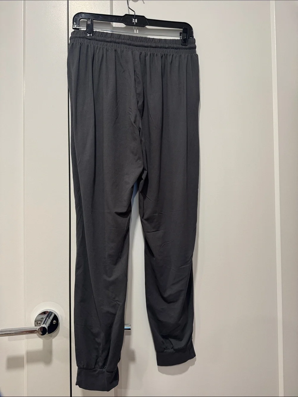 Women's Black Drawstring Track Pants - Casual Athletic Style
